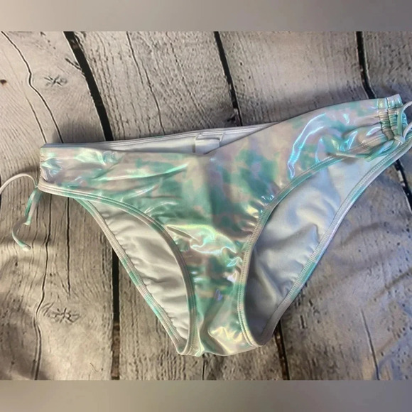 5/$20 Women’s Xhilaration Metallic V front‎ Side Cinch Bikini Bottom Tie Dye XL - Picture 1 of 6